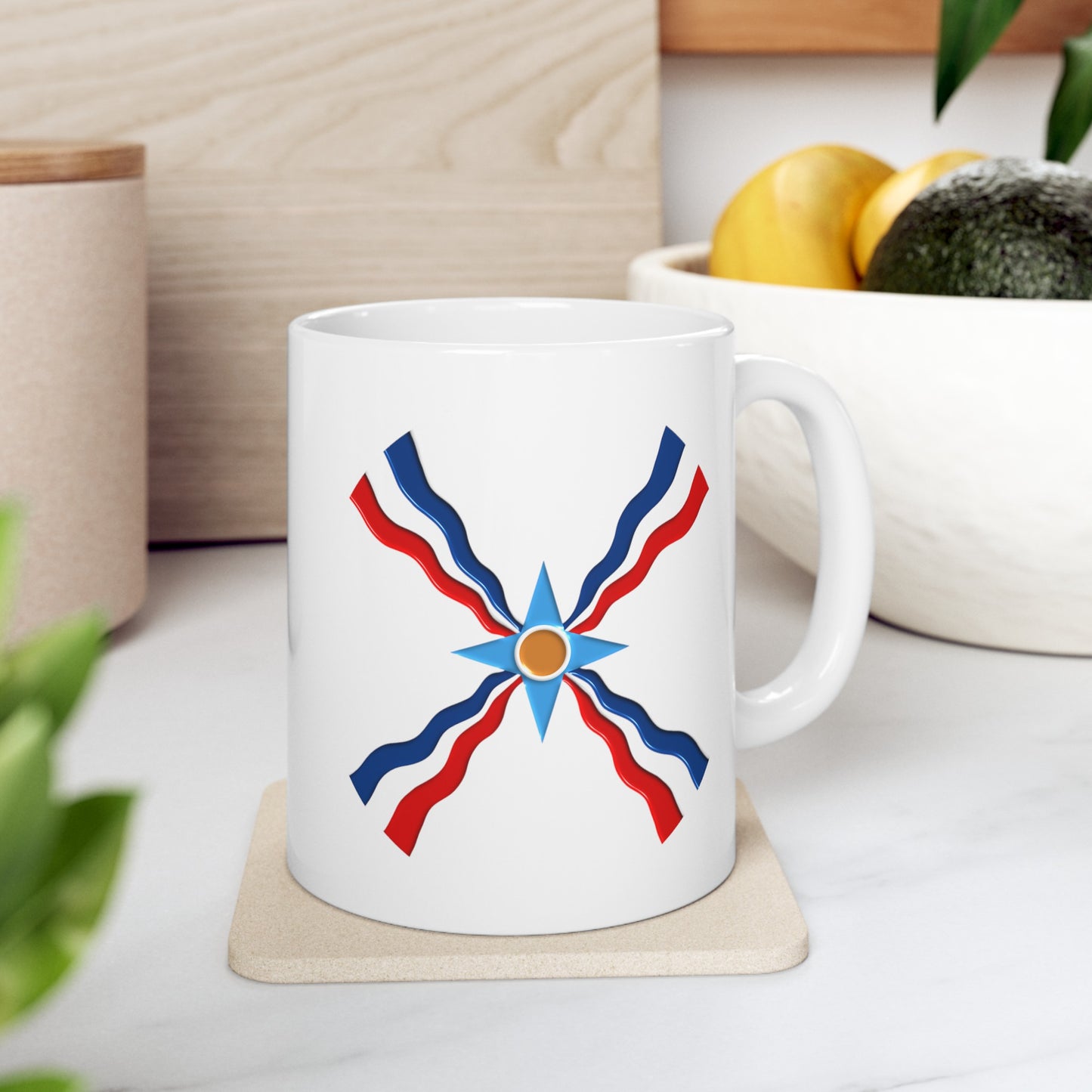 Assyrian Flag Ceramic Mug, 11oz (US only)