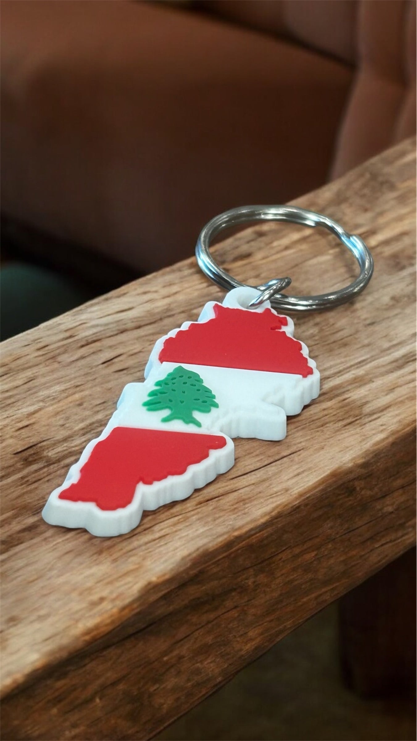 Lebanon Map Flag Keychain
