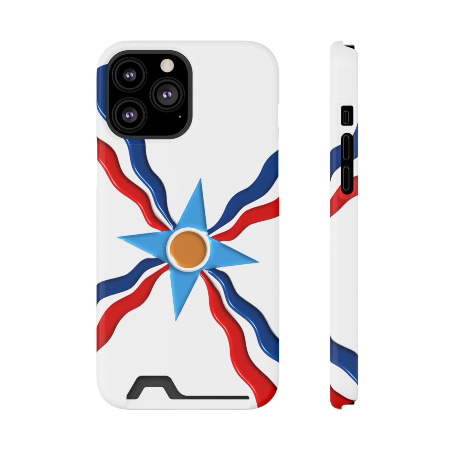 Assyrian Flag Phone Case With Card Holder