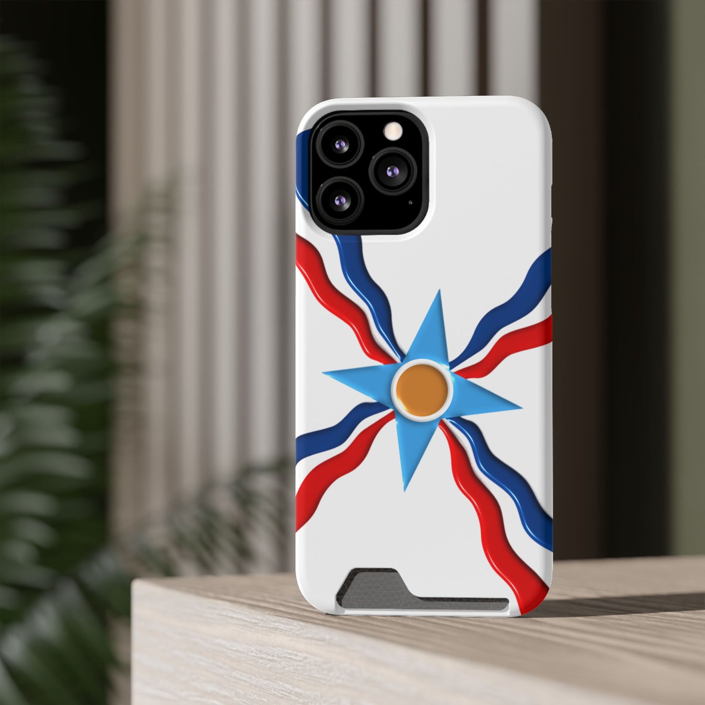 Assyrian Flag Phone Case With Card Holder