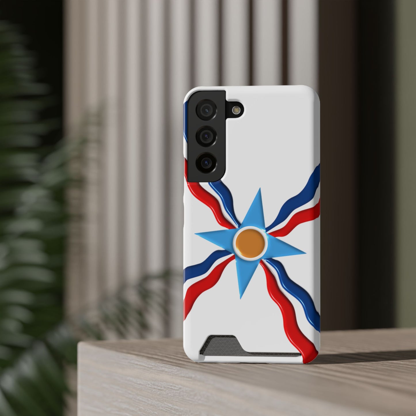 Assyrian Flag Phone Case With Card Holder