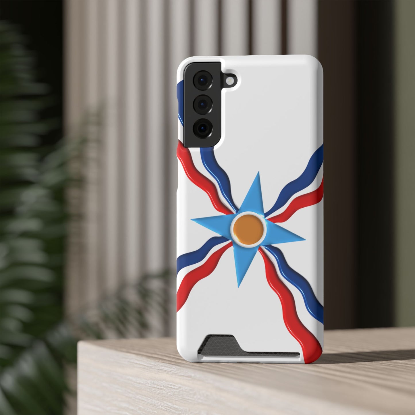Assyrian Flag Phone Case With Card Holder