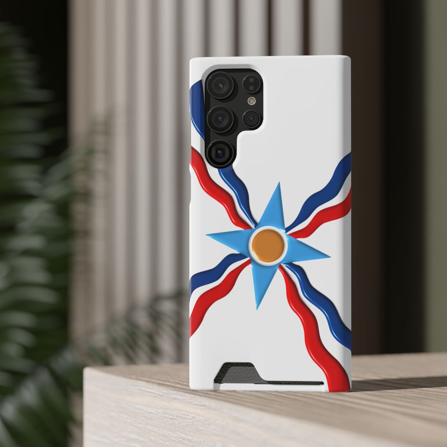 Assyrian Flag Phone Case With Card Holder