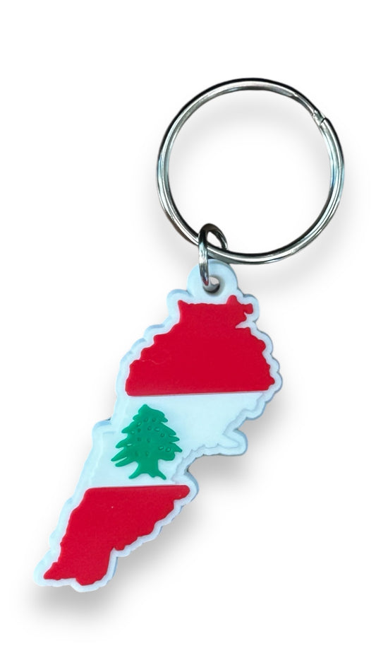 Lebanon Map Flag Keychain