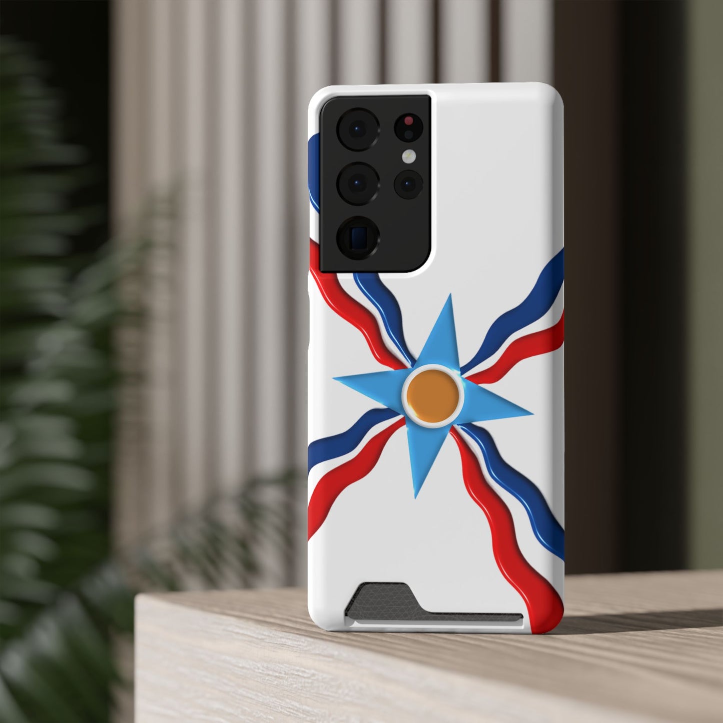 Assyrian Flag Phone Case With Card Holder