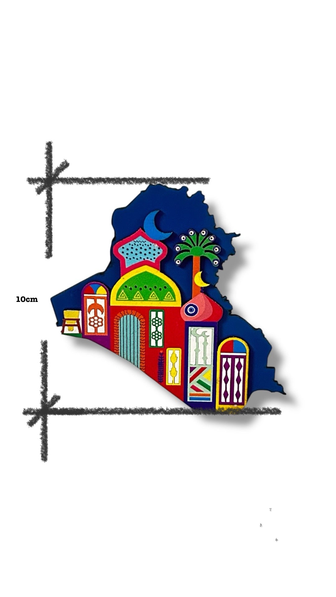 Iraq Map Magnet – Colorful Cultural Souvenir