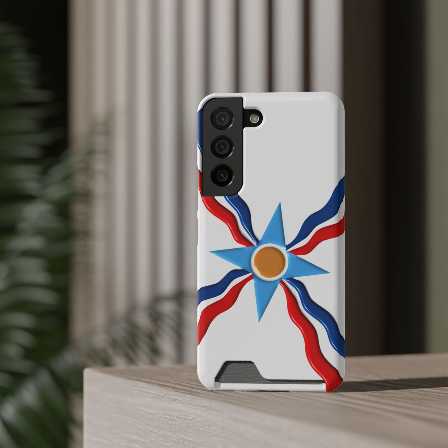 Assyrian Flag Phone Case With Card Holder