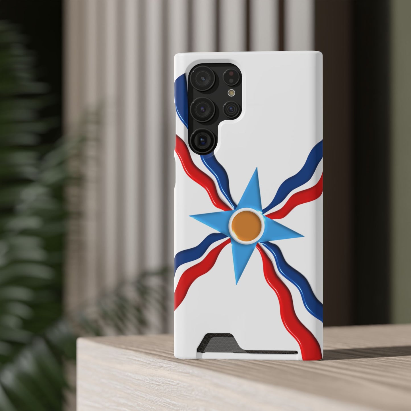 Assyrian Flag Phone Case With Card Holder