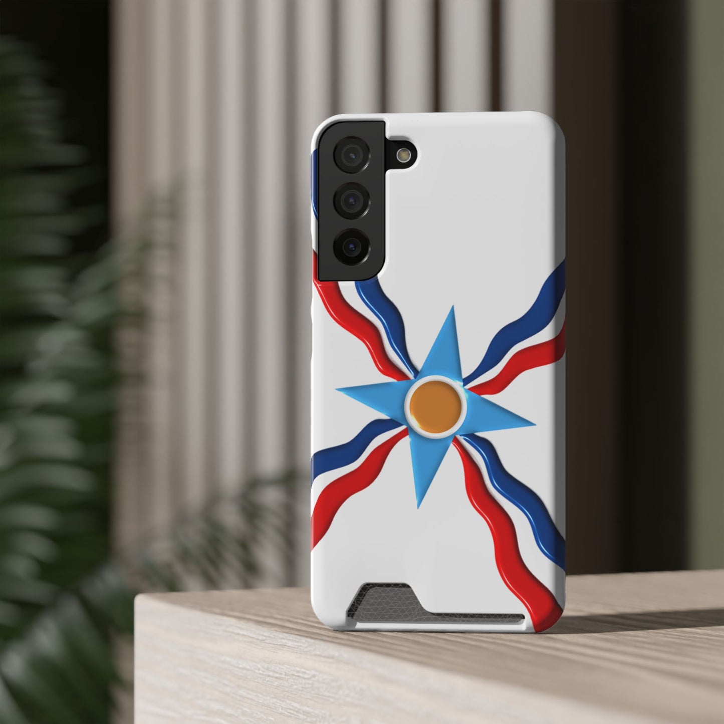 Assyrian Flag Phone Case With Card Holder