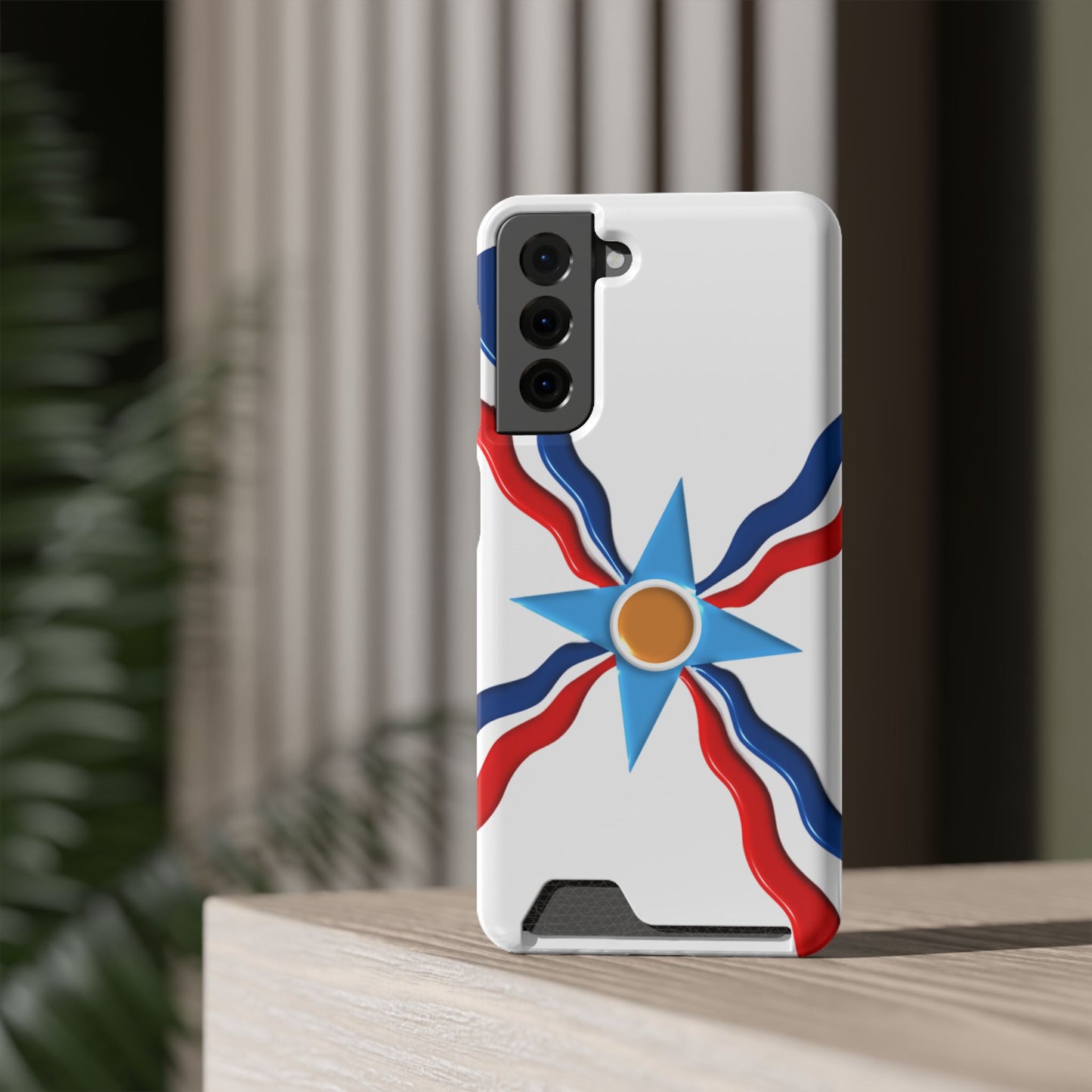 Assyrian Flag Phone Case With Card Holder