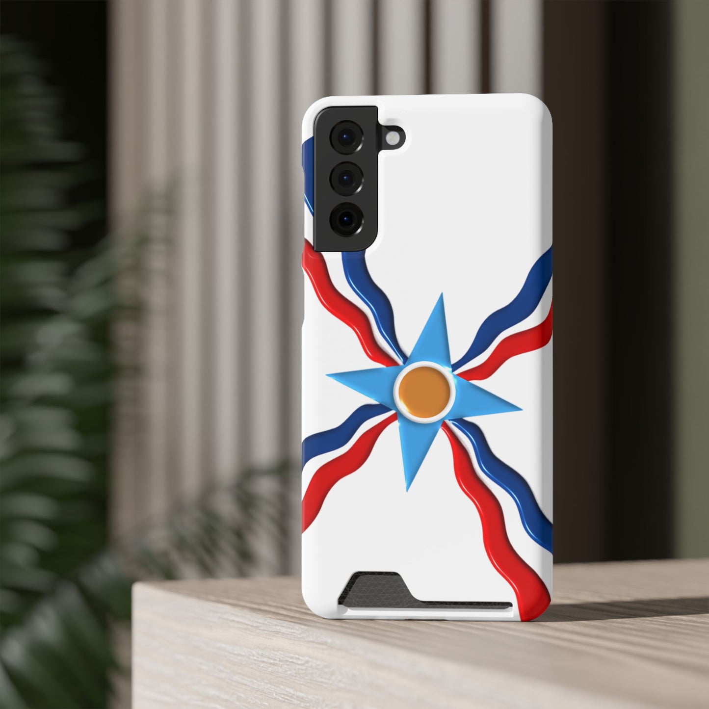 Assyrian Flag Phone Case With Card Holder