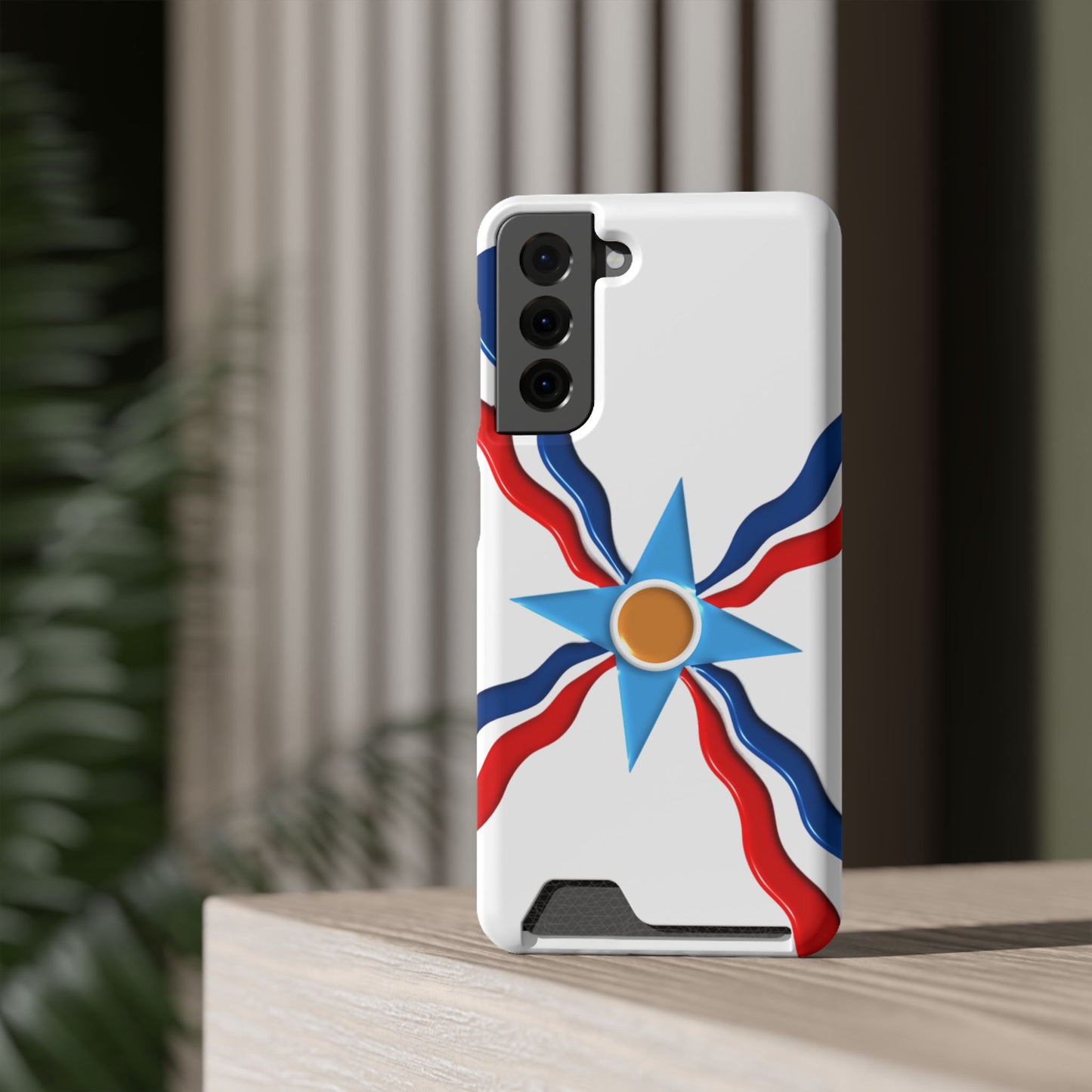 Assyrian Flag Phone Case With Card Holder