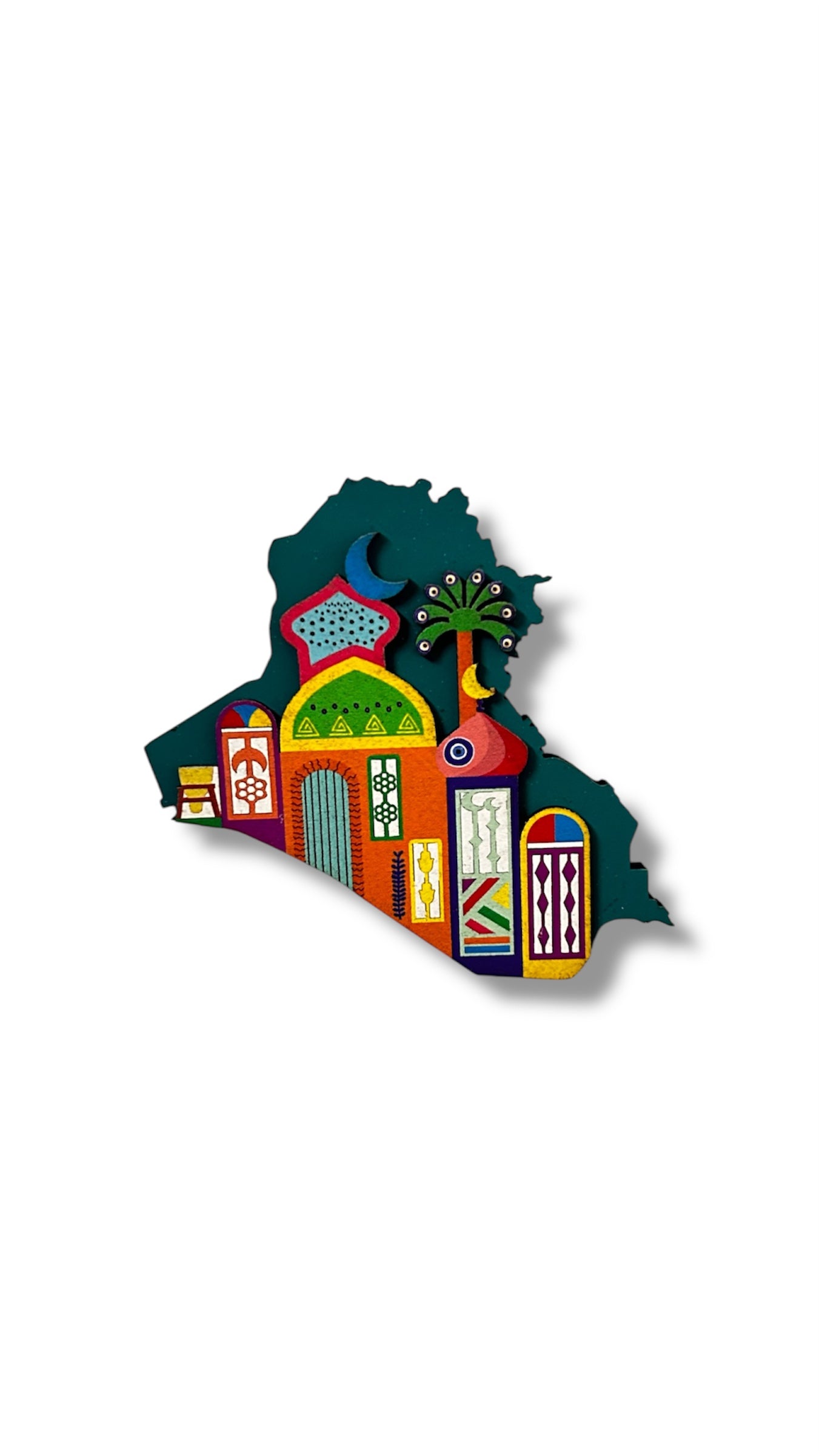 Iraq Map Magnet – Colorful Cultural Souvenir