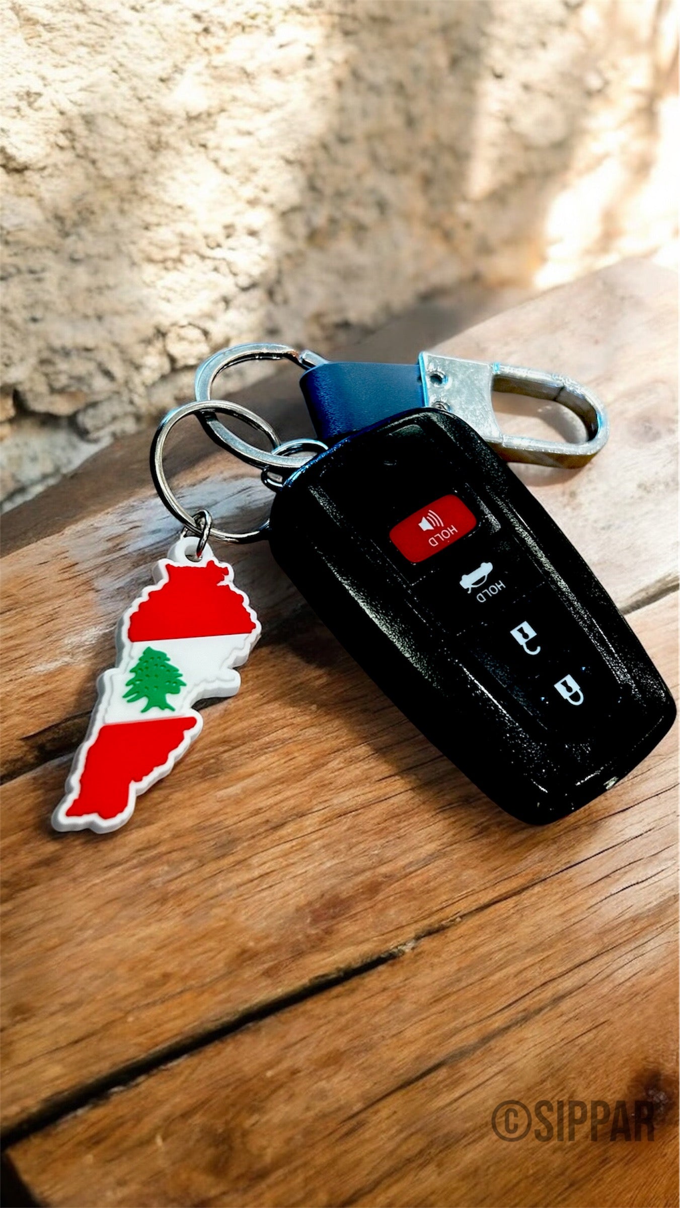 Lebanon Map Flag Keychain
